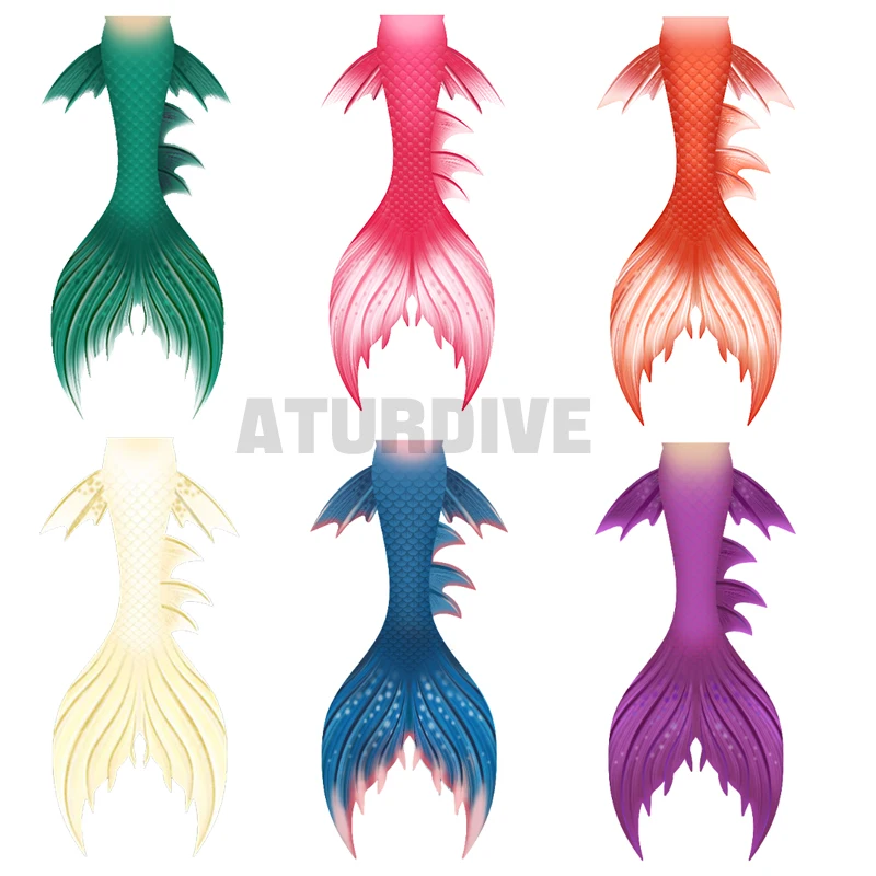 AturDive large-scale professional customized adult and children's fattening and enlarged mermaid fish tail fish skin simulation