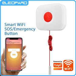 Eleopard TUYA WiFi SOS Button Wireless SOS Emergency Panic Button Alarm Home Burglar Alarm Sensor 2.4G SOS Sensor  Sos