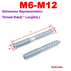 Carbon Steel Plum Blossom Headless Double Head Pointed Tail Self-Tapping Screw M6M8M10M12