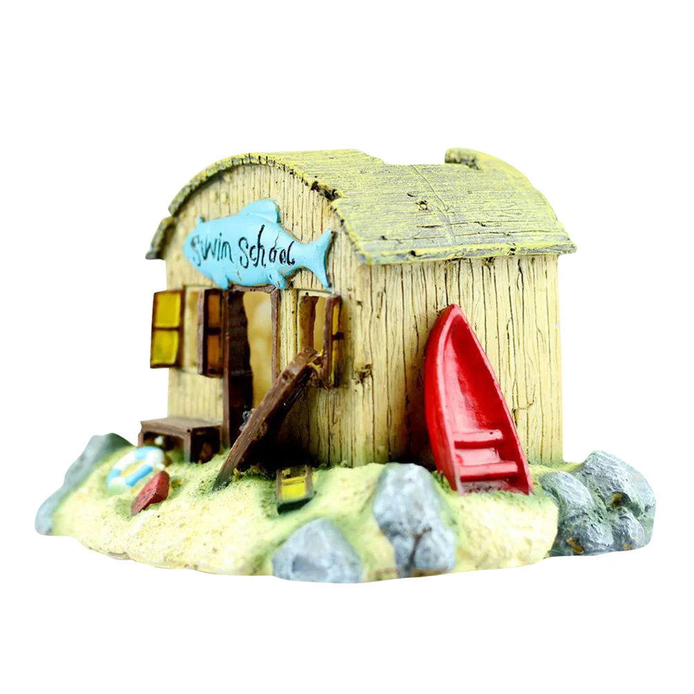 

Aquarium Resin Cabin Lifelike Fish Tank Landscape Decor Natural Underwater Ornament Aquarium Decor Artificial Cabin