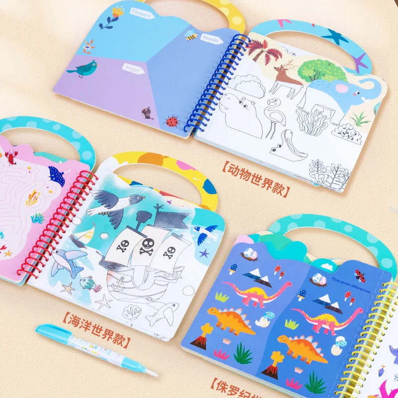 Magisch watertekenboek Kinderen Herbruikbaar kleurboek DIY Kleuterschool Graffiti Schilderij Tekening Speelgoed Vroeg onderwijs Speelgoed Cadeau