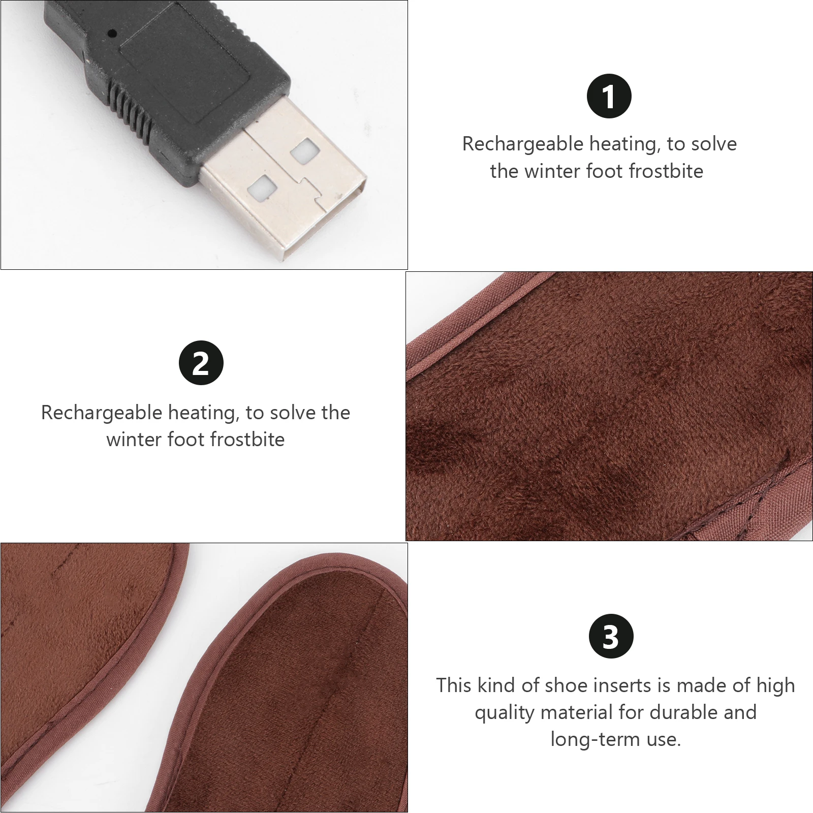 

Heated Shoe USB Thermal Insoles for Men Women Warm Heating Shoe Inserts Winter Pads 5V 2A Safe Washable Waterproof