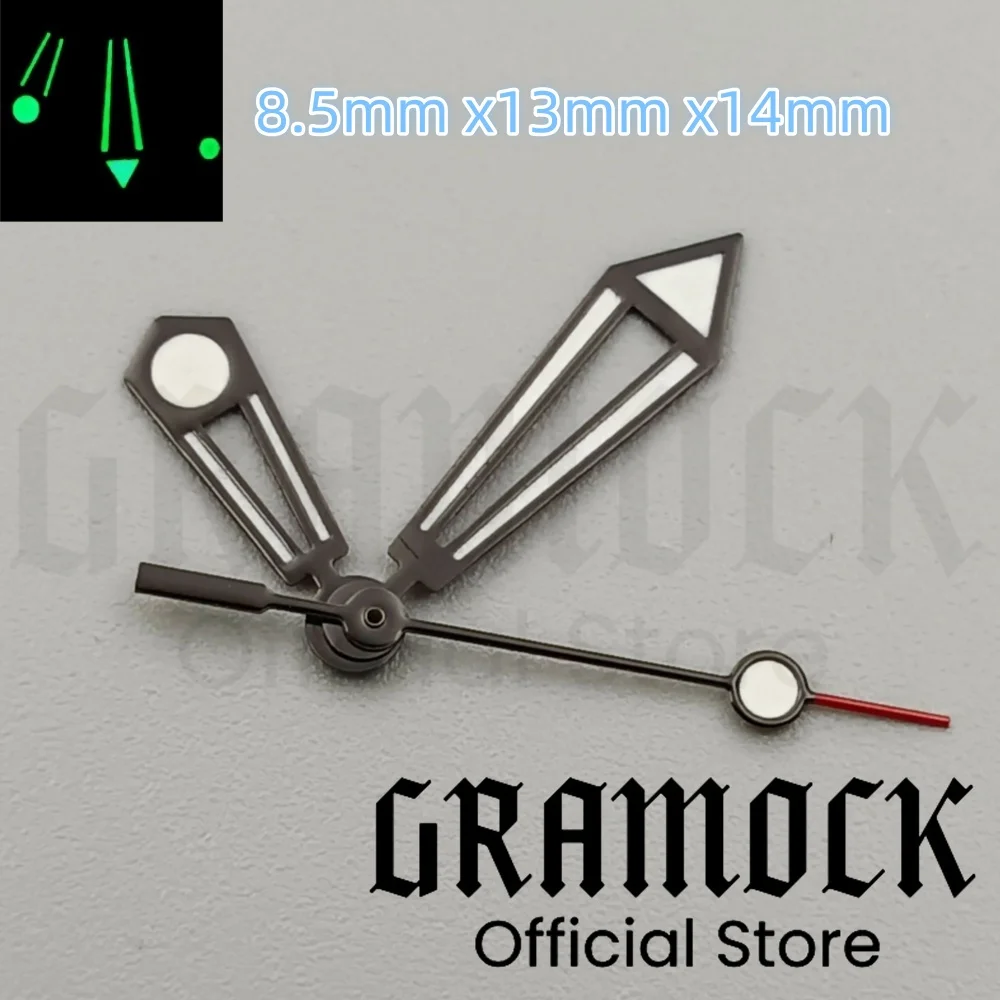 Gramock-manecillas de reloj huecas, luminosas, compatibles con NH35 NH36 ETA2836 2824 Miyota8205 8215 821A Mingzhu DG2813 3804 PT5000