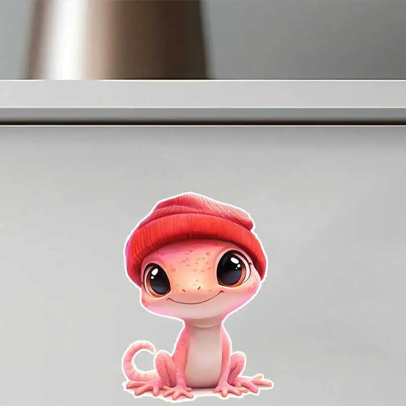 Cute Lizard Toilet Cover Decal Wall Sticker Self-Adhesive Home Decoration Window Refrigerator and Washing Machine AA03