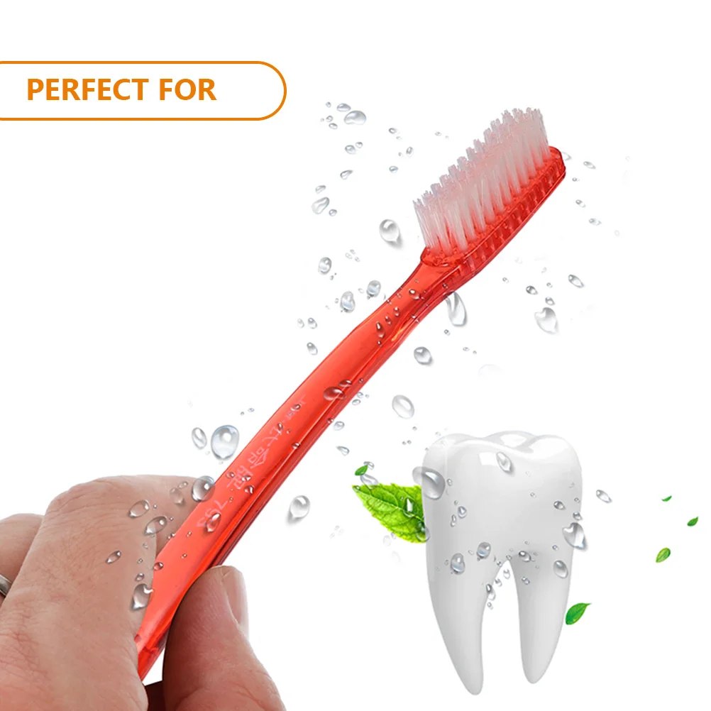 

10pcs Super Bristle Toothbrush Hard Bristles for Adults Travel Portable Small Plastic Toothbrushes Wear-Resistant Large Head