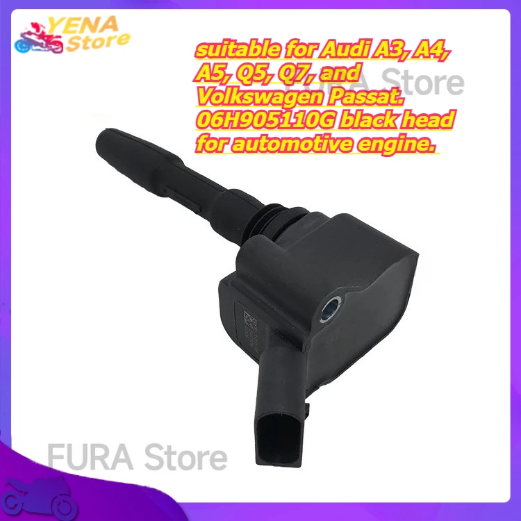 

Ignition coil is suitable for Audi A3, A4, A5, Q5, Q7, and Volkswagen Passat. 06H905110G black head for automotive engine.