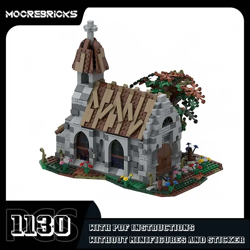 Medieval Architecture Village Church Building Blocks Model Ancient House DIY Classic Toy Bricks Set Children's Birthday Gift