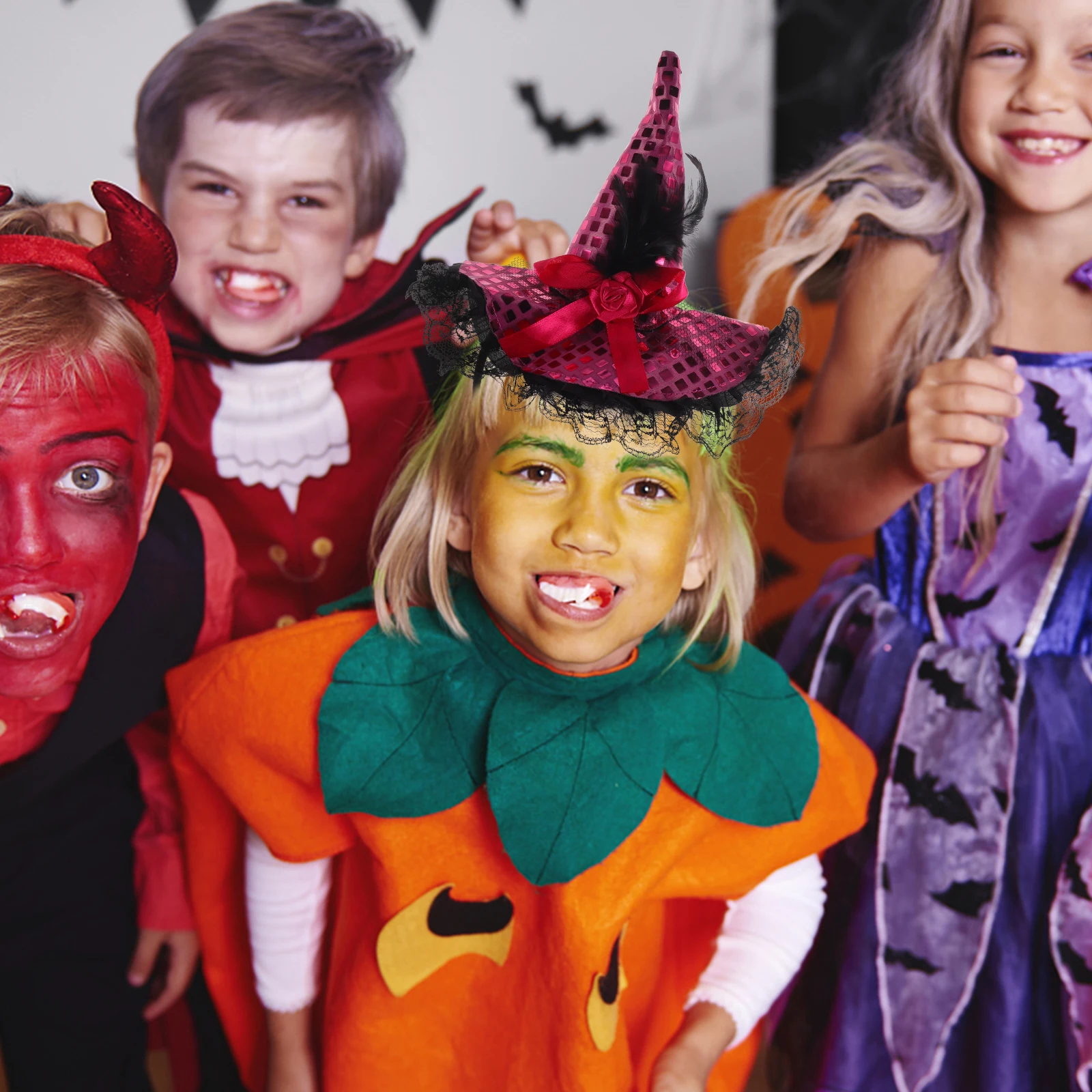 

Halloween Witch Hat Headband Hair Band for Women Costume Party Night Event Cosplay Decorative Piece