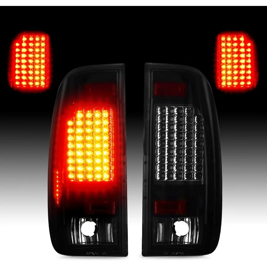

LED Tail Light Assembly with Smoked Lens for 19972003 F150 and 2004 F150 Heritage Compatible with 19992007 F250 F350 Super Dut