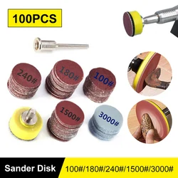 Kit de tampons de polissage convertibles pour outil distant Dremel, disques abrasifs, accessoires de papiers abrasifs, tampon de grain 100-200, 1 pouce, 25mm, 100 pièces, 3000 pièces