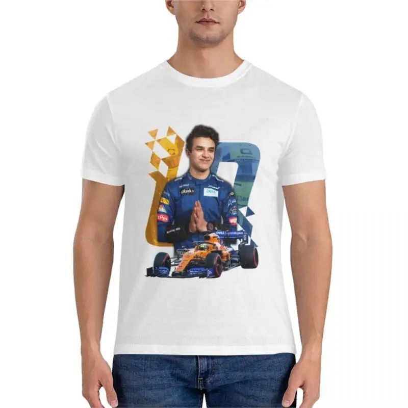 men cotton t-shirt Lando Norris #4 - racing design Essential T-Shirt mens graphic t-shirts funny sweat shirts summer top tees