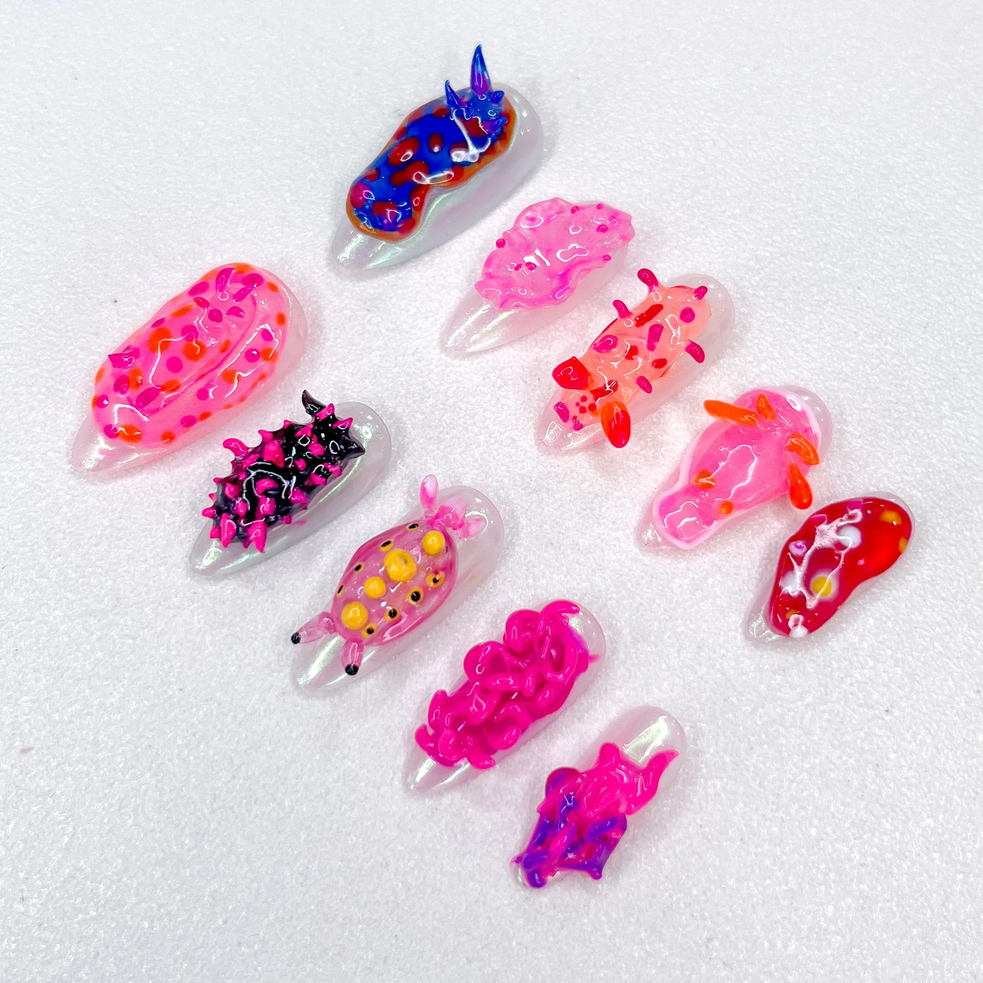 New 2025 Handmade Nail Art Exotic Styling Embossed Women Wear Decorative Press on Nails False Nails