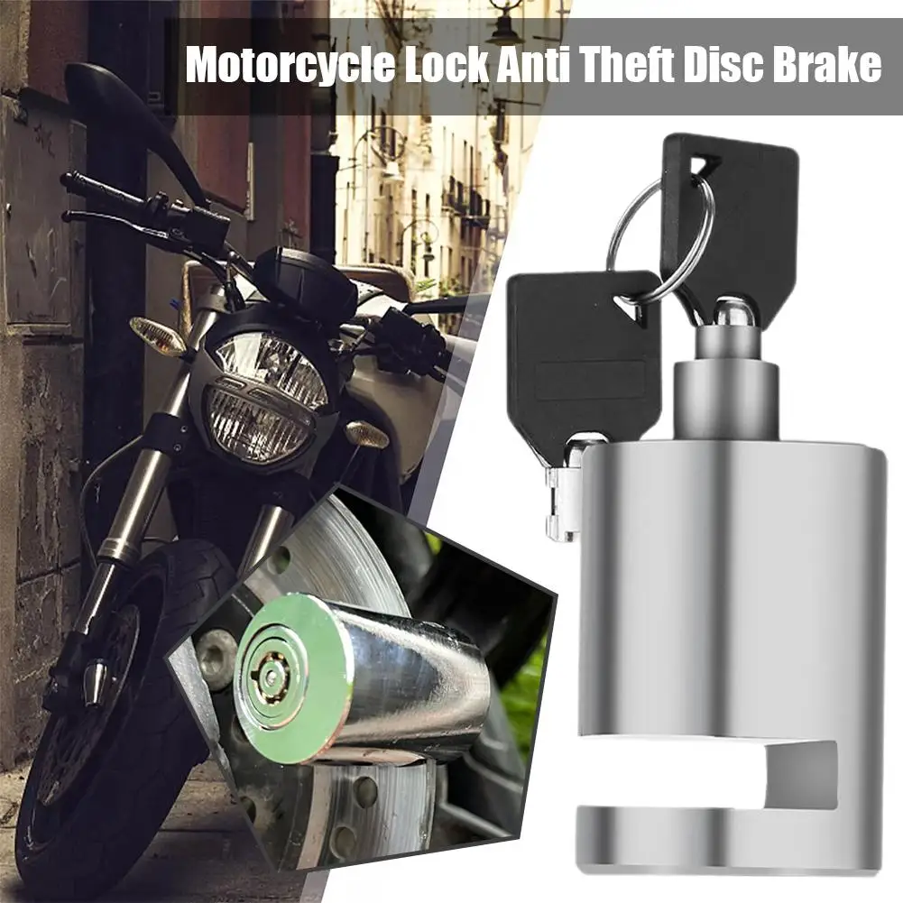 Stainless Steel Bicycle Motorcycle Locomotive Disc Waterproof Lock Anti-Theft Sturdy Security RR7085 Lock Disc-Brake Wheel S5M3