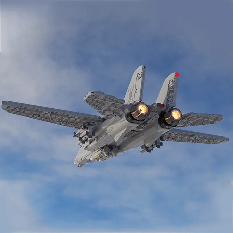 التقنية Moc الطوب العسكرية نموذج F14 Tomcat مقاتلة وحدات اللبنات الهدايا لعب للأطفال لتقوم بها بنفسك مجموعات تجميع نموذج