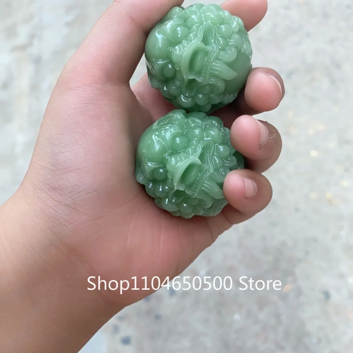 

Hetian Green Jade Pixiu Pair Hand Balls Pendant Lucky Amulet Gift For Men Women