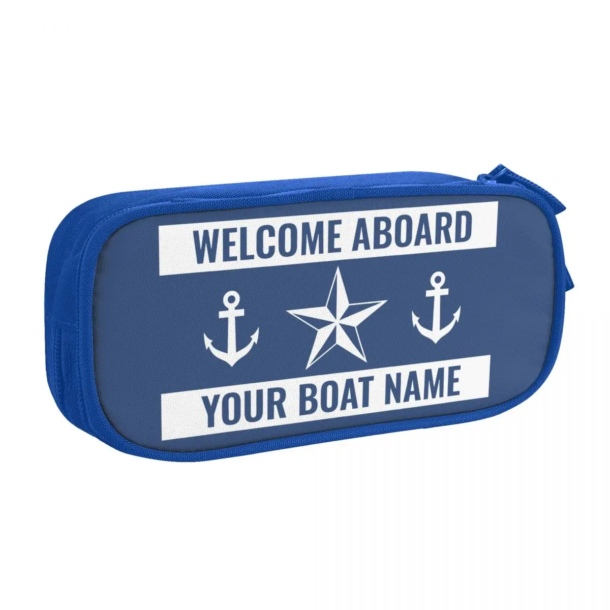 Custom Welcome Aboard Nautical Boat Korean Pencil Cases Boys Gilrs Big Capacity Pencil Pouch Students Stationery