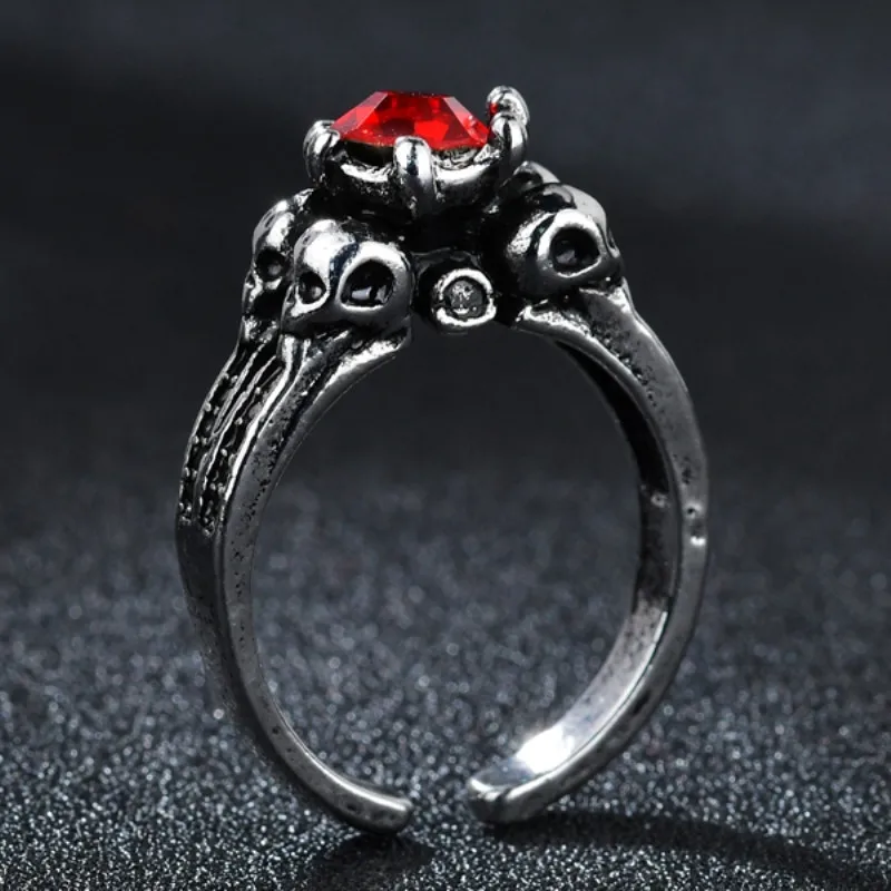 Retro Gothic Rings For Men Women Skull/Dragon/ Frog/Red Crystal/Crown/Vampire Open Size Punk Ring Wedding Jewelry Wholesale