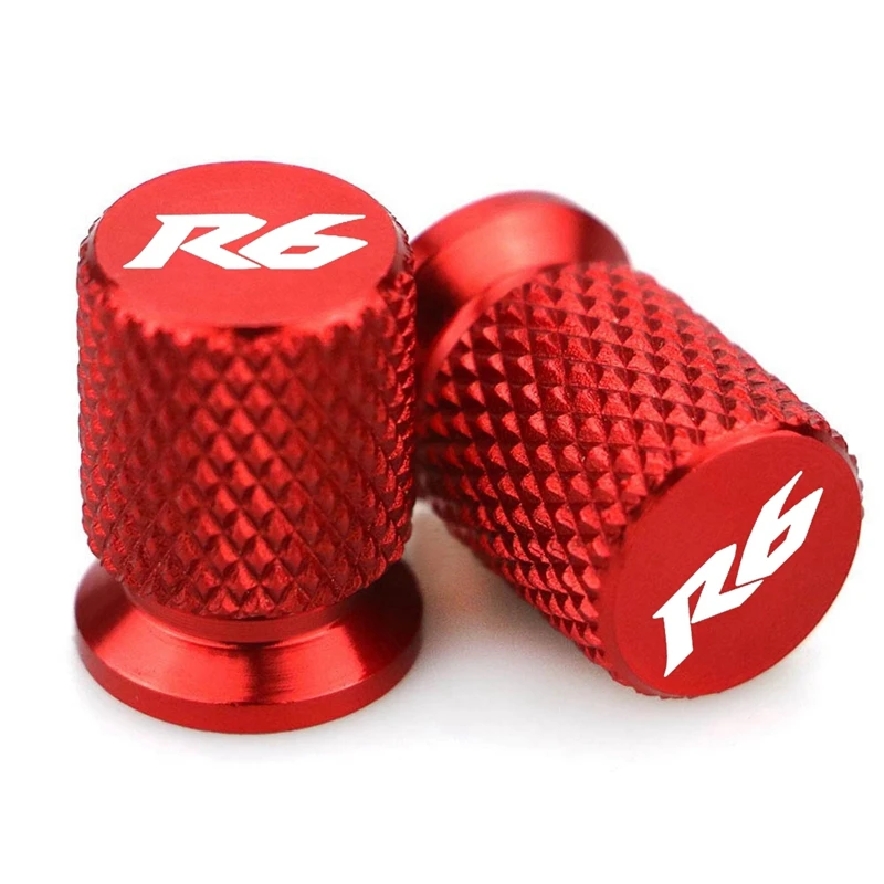 1Pair R6 CNC Aluminum Tire Valve Air Port Cover Dust Stem Caps Motorcycle Accessories For Yamaha YZF R6 2000-2020