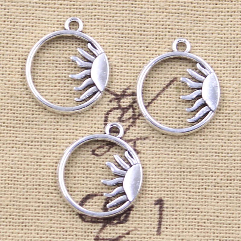 20pcs Charms Sun Sunshine 20x18mm Antique Silver Color Pendants Making DIY Handmade Tibetan Finding Jewelry