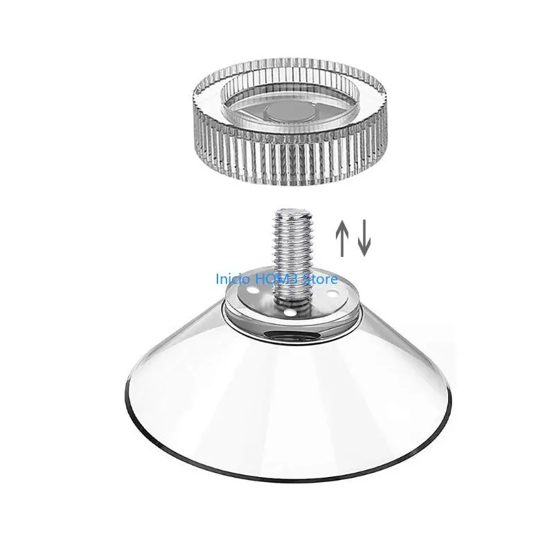 A5YD 4/10Pcs 40mm Screw Rubber Glass Suction Cup Pads with Thread Clear Sucker