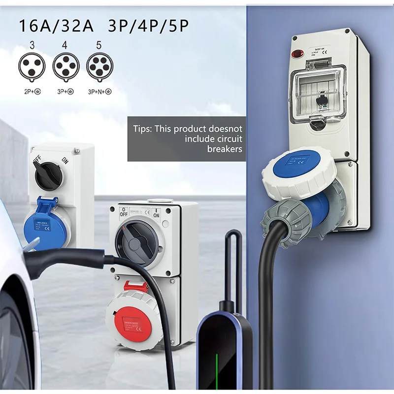 Waterproof ON-OFF Switch Socket 3PIN 32A 5PIN Industrial Plug And Socket Cee IP66 Outdoor Weatherproof Switch 56SW