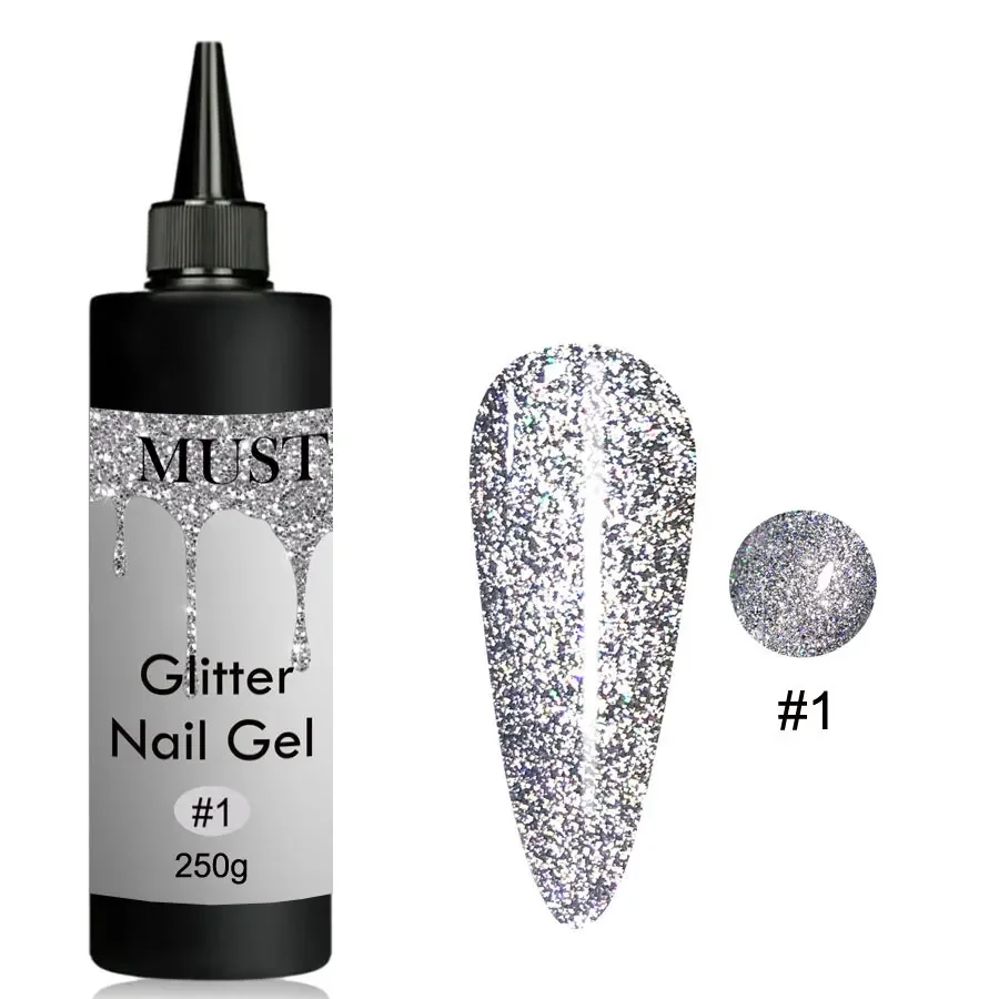 250g Disco Gel Night Reflective Diamond Glitter Gel Nail Polish Sparkling Auroras Laser Nail Gel Shiny Sequins UV Gel Varnish