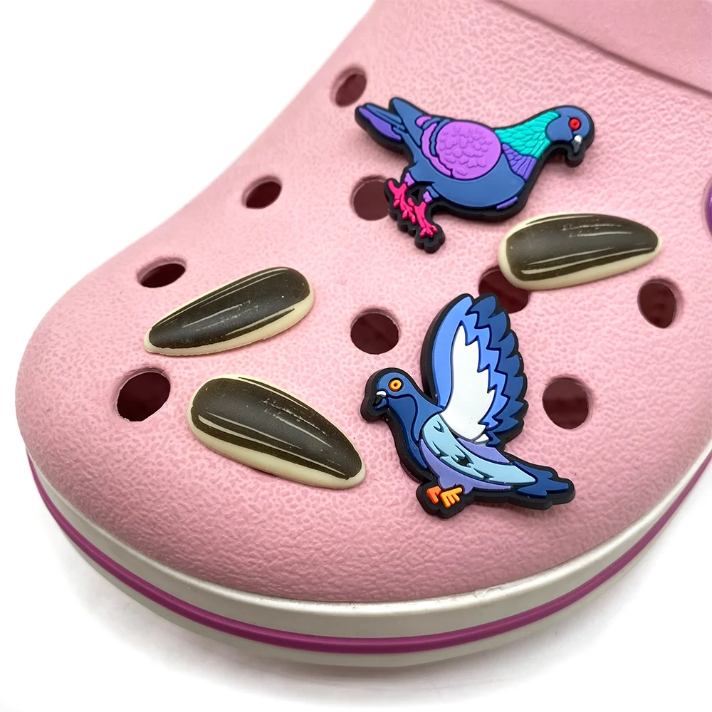 16pcs/set Pigeon Shoe Charms DIY Accessories with Buttons For PVC Decorations Fit to Bubble Slides Sandals