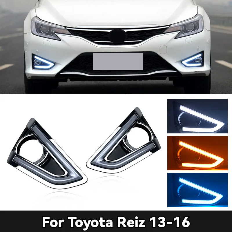 

For Toyota Reiz 2013-2017 LED Daytime Running Light DRL Fog Lamp Assembly Car Exterior Upgrade Waterproof Bright Auto Driving