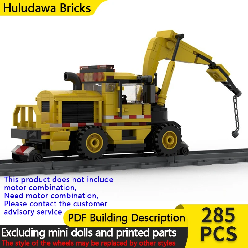 

City Car Model MOC Building Bricks Crane Truck For Railroad Modular Technology Children Holiday Gifts Assemble Toys Suit