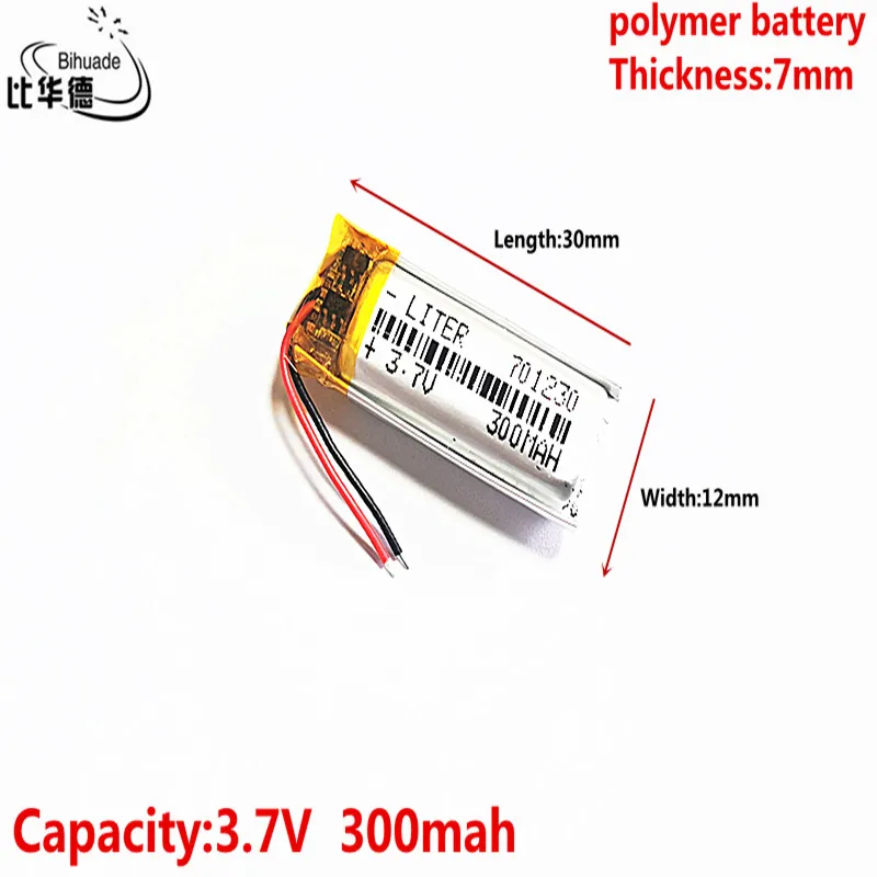 Liter energy battery 3.7V 300MAH 701230 Lithium Polymer LiPo Rechargeable Battery For Mp3 headphone  camera AirPods Pro battery