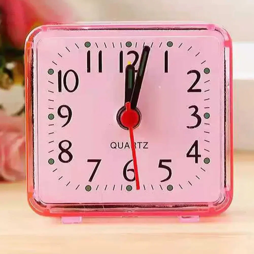 Wake Up Clocks Alarm Clock Office Home For Students No Tick PVC Silent Square 6.2x3x5.9cm Easy-To-Read Numbers