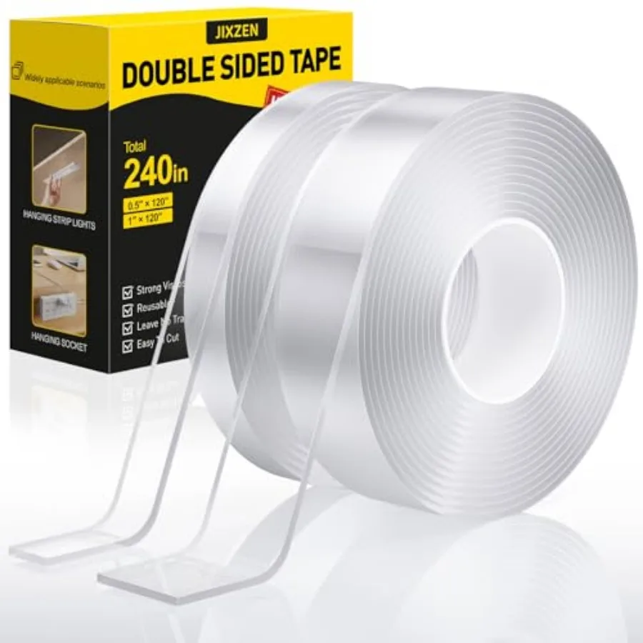 

Double Sided Tape Heavy Duty 240", Extra Strong Removable Nano Mounting Tape, Double Sided Tape for Posters, Used for Rugs, Pic