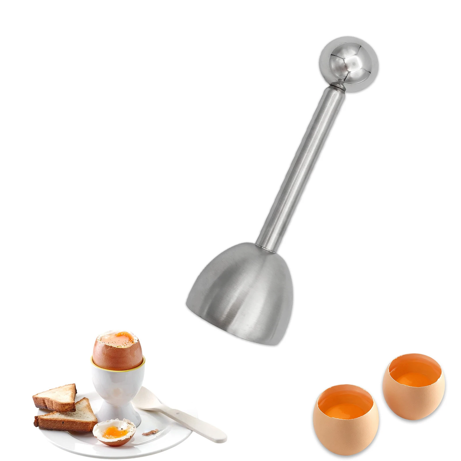 1PC Stainless Steel Egg Topper Shell Opener Egg Cutter Cracker - Suitable for Soft Hard Boiled Eggs Kitchen Tools