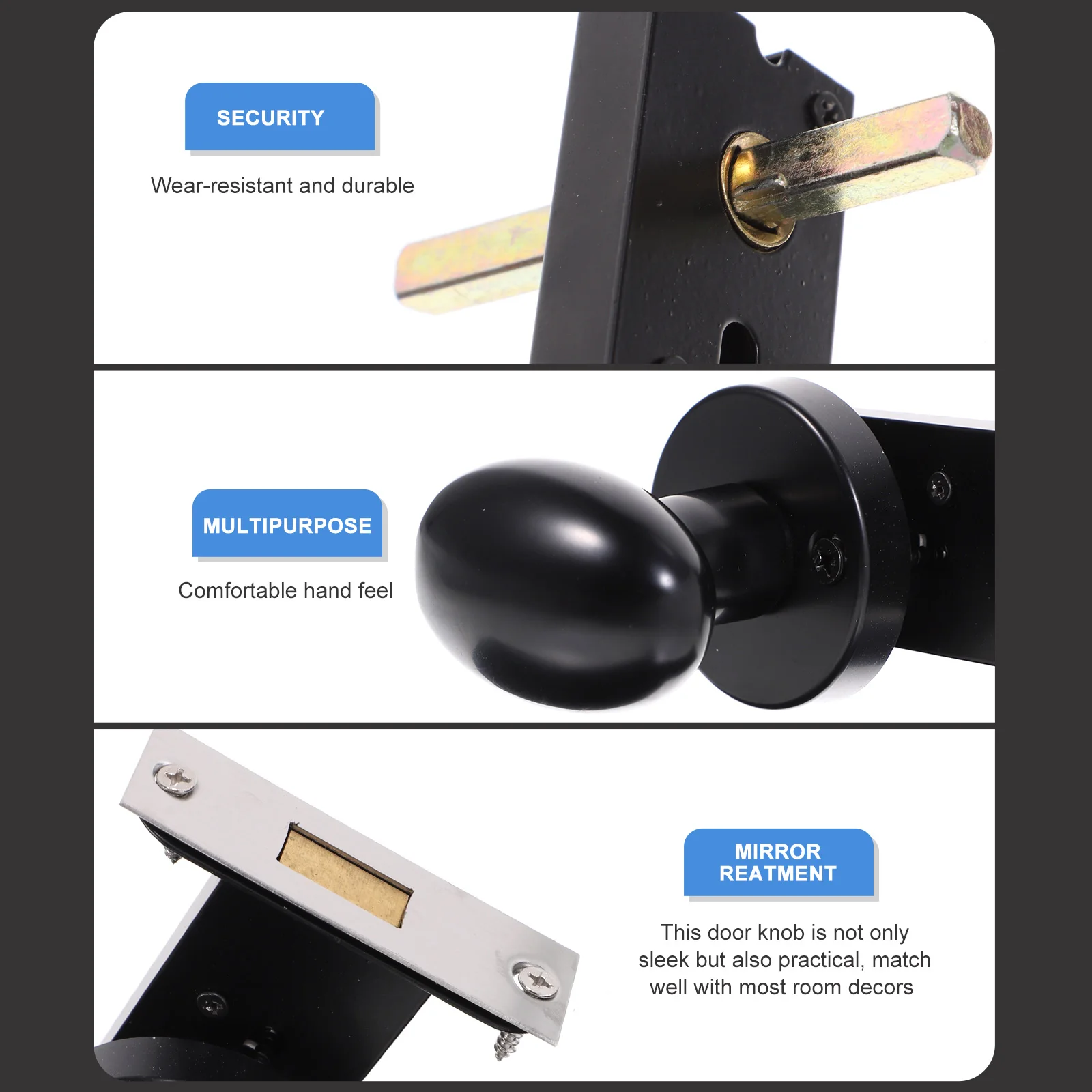 

1 set 1 Set Hidden Single Sided Deadbolt Stainless Steel Door Handle Durable Quiet Design Bedroom Bathroom Balcony Toilet Door