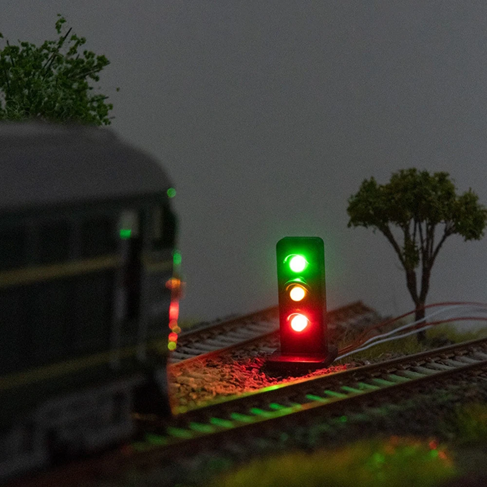 

10Pcs HO Scale 1:87 3V Model Railway Signals Lights Train Railroad LED Signal Lamp for Train Building Kit Scenery Layout