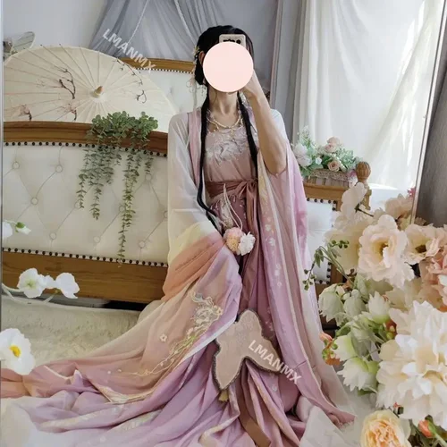 Imagen 2 del producto 25Hanfu, conjunto Hanfu tradicional chino antiguo de talla grande para mujer, disfraz de Cosplay femenino, traje de fiesta, vestido verde Hanfu de baile de verano