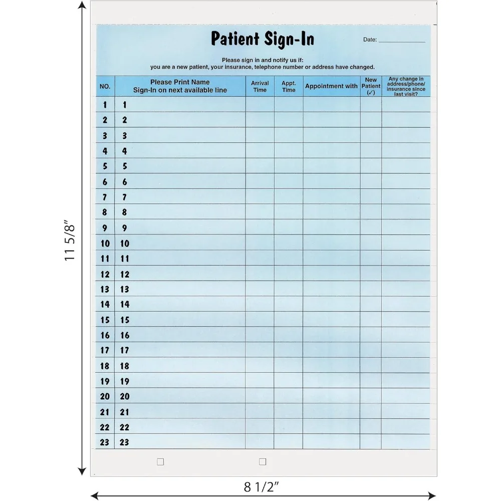 Patient Sign-In Label Forms,   Form, Blue, 23 Labels/Sheet, 125 Sheets/PackConfidentially Sign In Your Patients