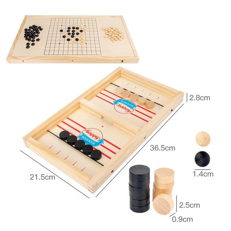 2-In-1 ไม้สนุก ICE Hockey + Bouncing หมากรุกผู้ใหญ่เด็กปริศนาคู่เด็ก Interactive Tabletop เกม