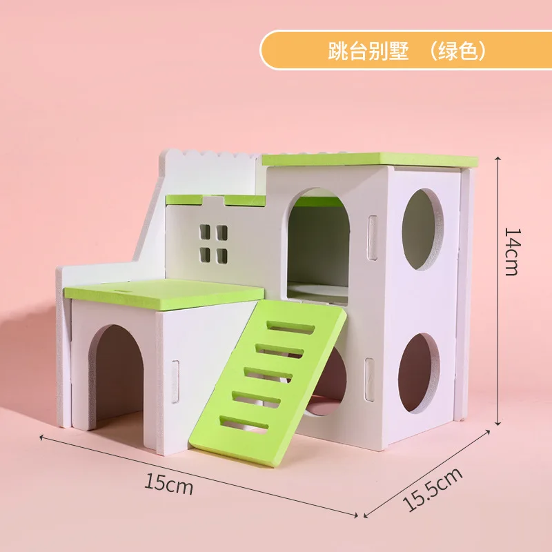 Hamster-Haus Spielzeug Kleintier-Versteck Hamster-Holzhaus 2 Ebenen Mit Leiter-Design Holzhütte Spielzeug – Detail 17