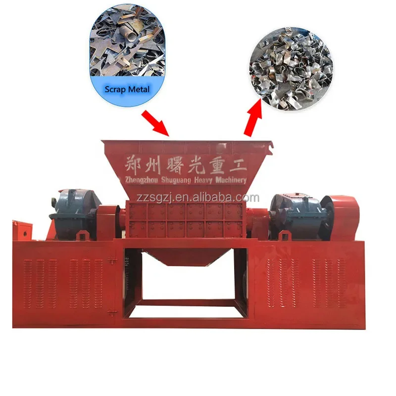 Hot selling Double Shaft Garbage Crushing Machine Plastic Scrap Metal Shredder Machine