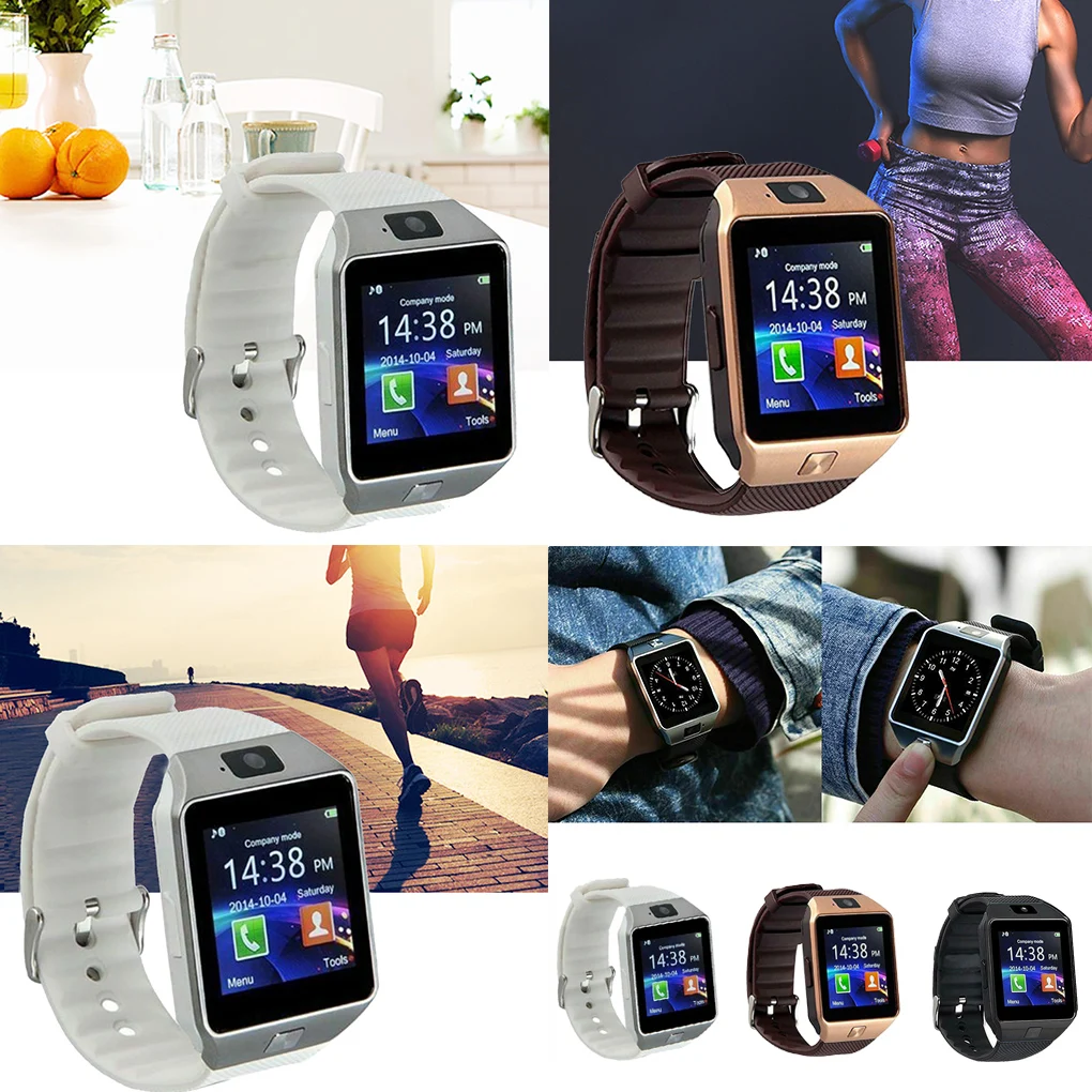 Reloj inteligente DZ09 compatible con cámara TF SIM para hombre y mujer, pulsera deportiva compatible con Bluetooth para Samsung, Huawei y Xiaomi