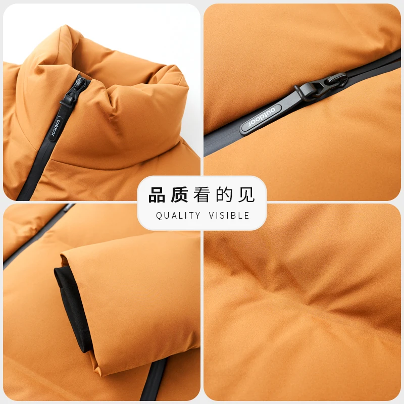 Real 90% White Duck Down Parka Coat 2025 Winter Men Classic Stand Collar Puffer Jacket Warm Simple Solid Duck Down Zipper Coat