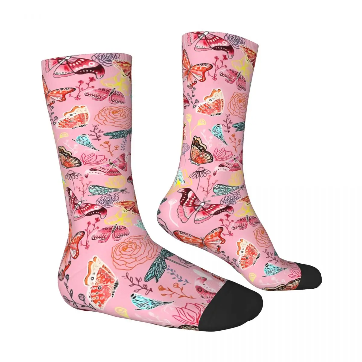 Libellen Vlinders Sok Gedrukt Man Polyester