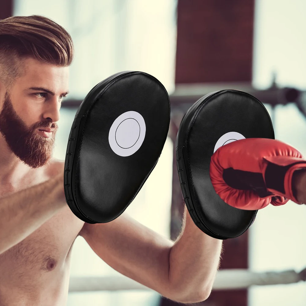 1/2 قطعة منحني الملاكمة اليد الهدف بولي Leather الجلود اللكم تنفس كيك بوكسينغ منصات الملاكمة التركيز الوسادة ل MMA فنون الدفاع عن النفس التدريب