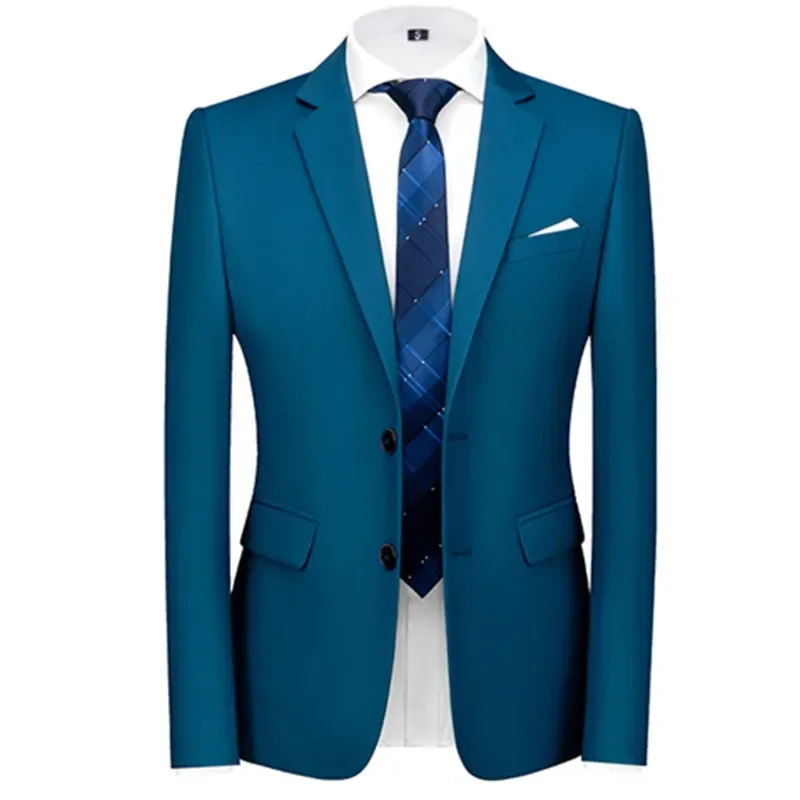 2023 Fashion New Men\'s Casual Boutique Solid Color Suit Coat / Men\'s Slim Fit High Quality Business Groom Wedding Blazer Jacket