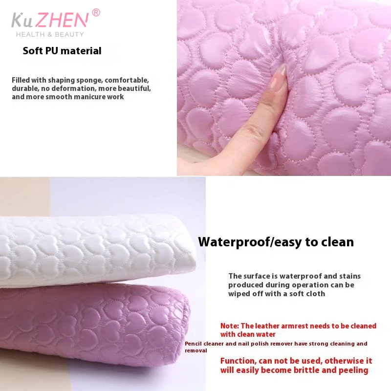 1 قطعة الجلود + الإسفنج مانيكير وسادة اليد وسادة ووسادة مربع القلب الجلود وسادة اليد صالون الأظافر أدوات الأظافر