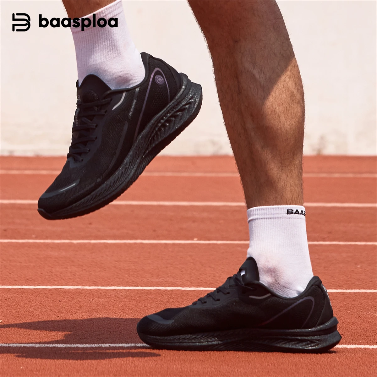 Baasploa New Men Running Shoes Lightweight Sport Shoes for Men Comfort Breathable Carbon Plate Casual Sneakers Non-Slip Outdoor