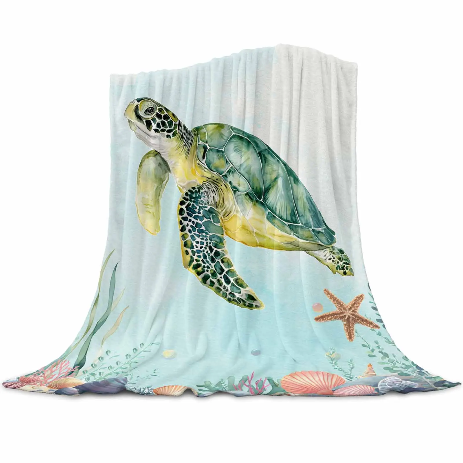 

Морская зеленая черепаха, бирюзовые морские пледы для дивана-кровати, зимние мягкие плюшевые теплые семейные друзья, праздничные подарки