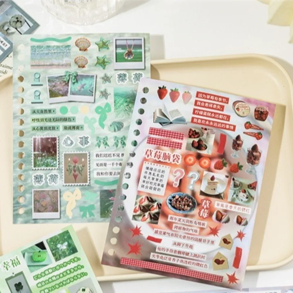 Cute Die-cut 3D Sticker Book Collage Material Cut Film Coil Decorative Stickers Cartoon Style Wind-Cut Film