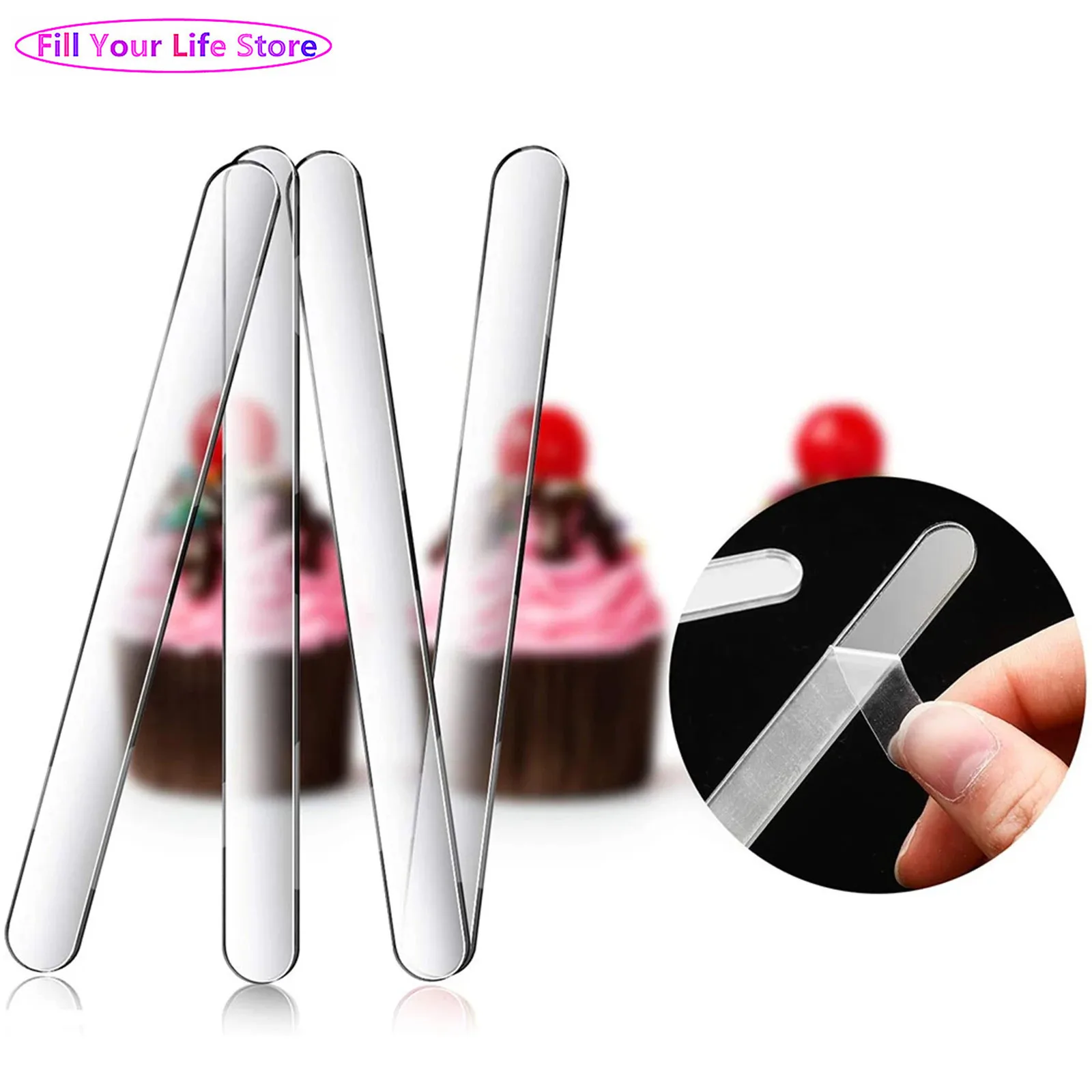 

80Pcs Ice Cream Stick Reusable Transparent Acrylic Mold Household Accessory Cake Prop for Candy Ice Cream DIY Crafts